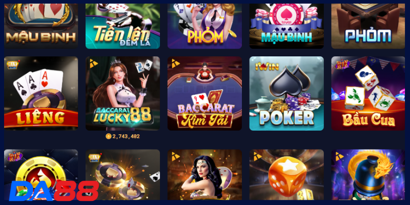Trò chơi game bài chất lượng trên hệ thống